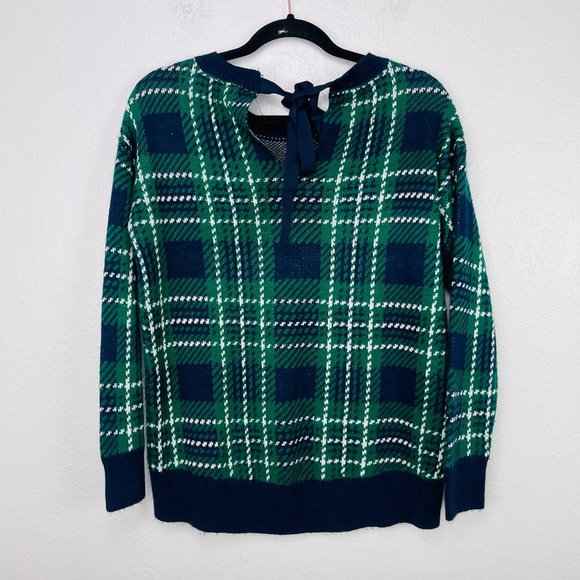 CROWN & IVY Plaid Holiday Party Sweater Size Small - Picture 3 of 5